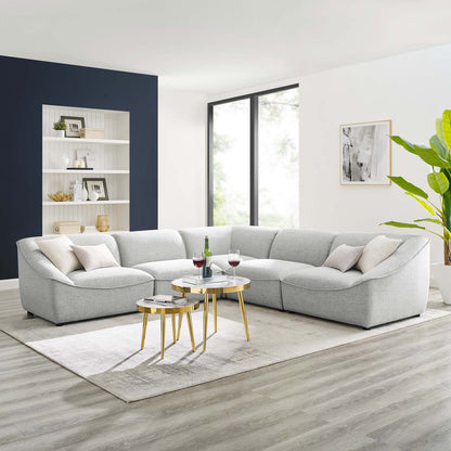 Comprise 5-Piece Sectional Sofa, Fabric, Light Grey Gray, 21090