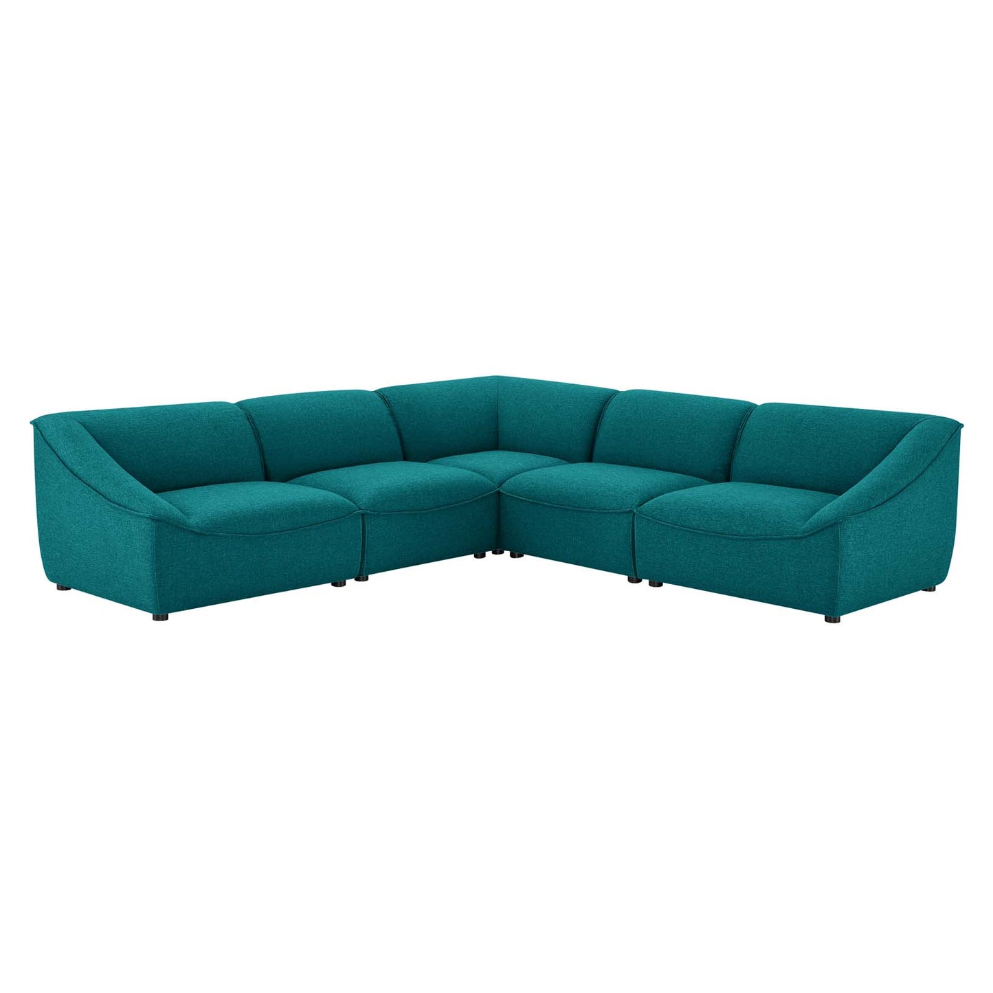 Comprise 5-Piece Sectional Sofa, Fabric, Teal Blue, 21091
