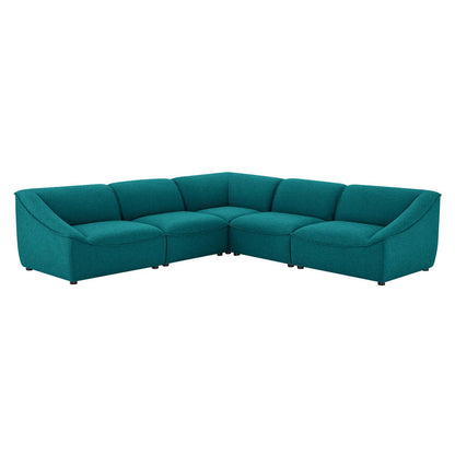 Comprise 5-Piece Sectional Sofa, Fabric, Teal Blue, 21091