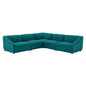 Comprise 5-Piece Sectional Sofa, Fabric, Teal Blue, 21091