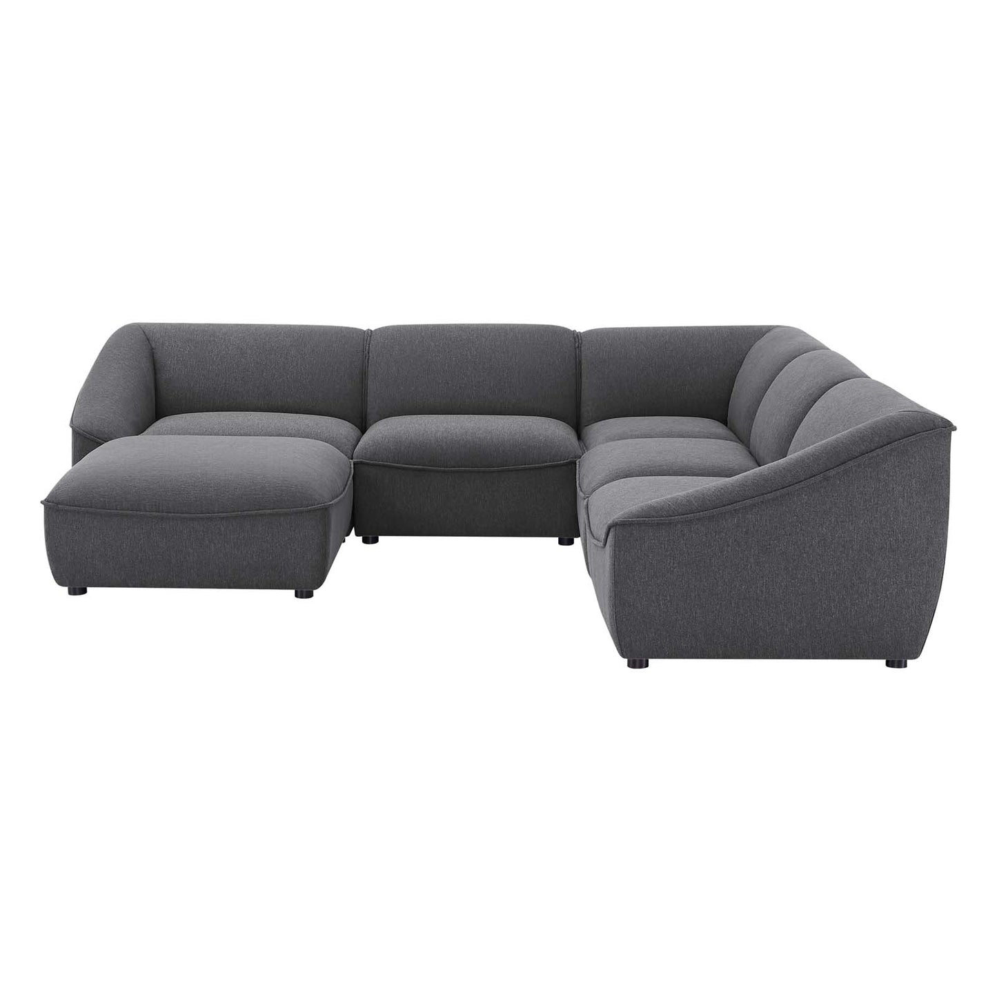 Comprise 6-Piece Sectional Sofa, Fabric, Dark Grey Gray, 21092