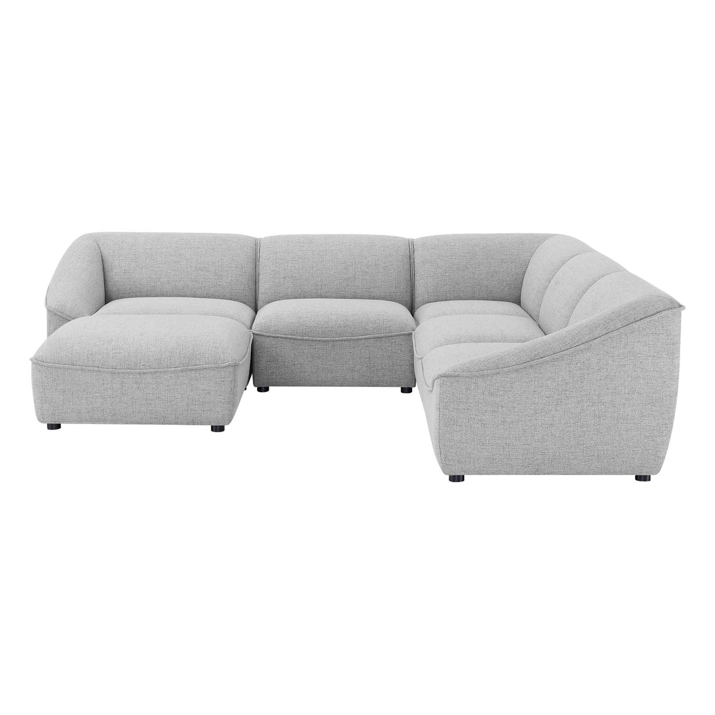 Comprise 6-Piece Sectional Sofa, Fabric, Light Grey Gray, 21093