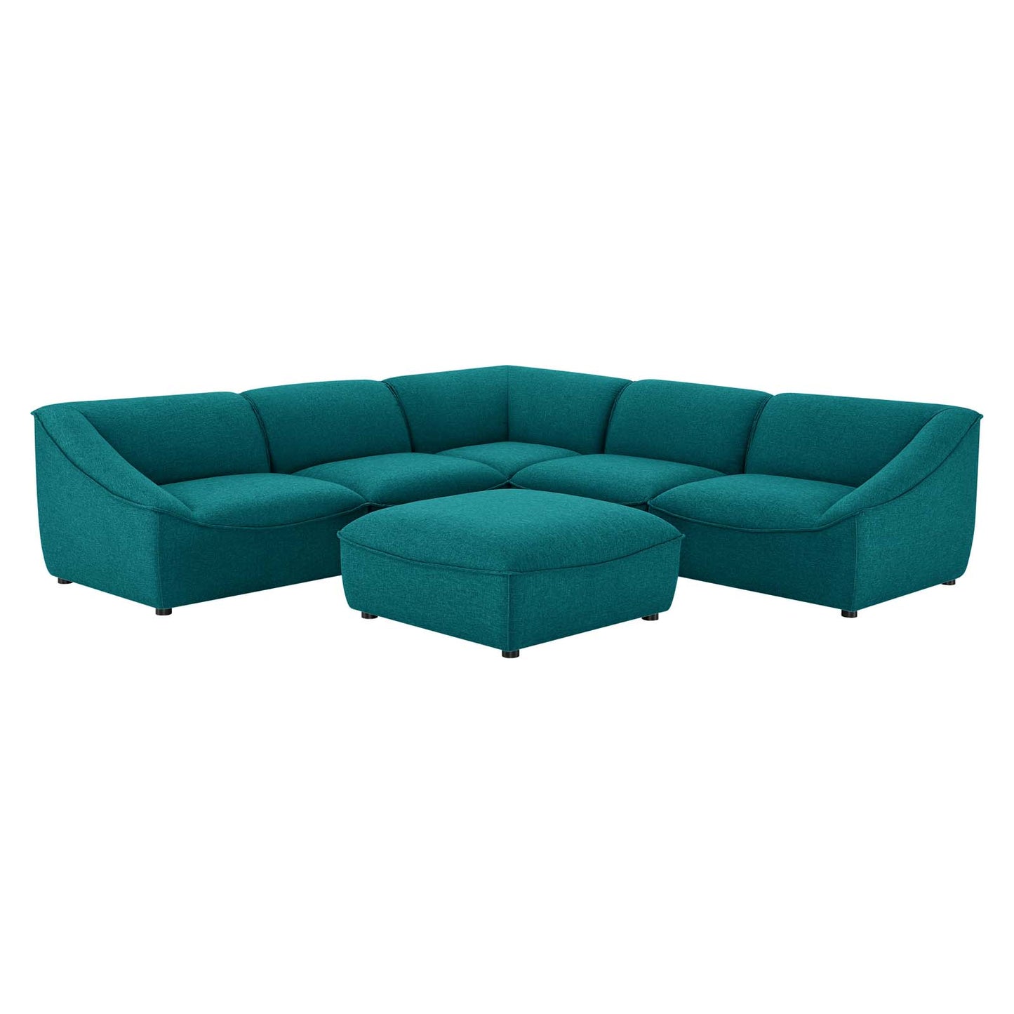 Comprise 6-Piece Sectional Sofa, Fabric, Teal Blue, 21094