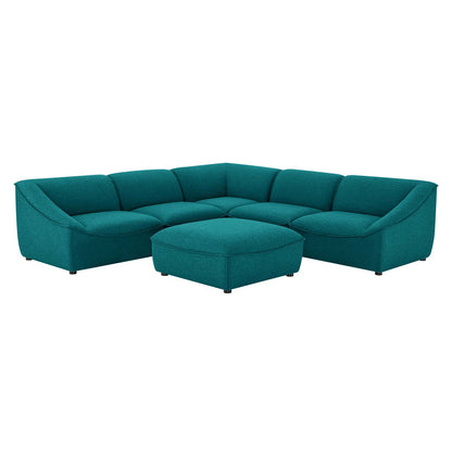 Comprise 6-Piece Sectional Sofa, Fabric, Teal Blue, 21094