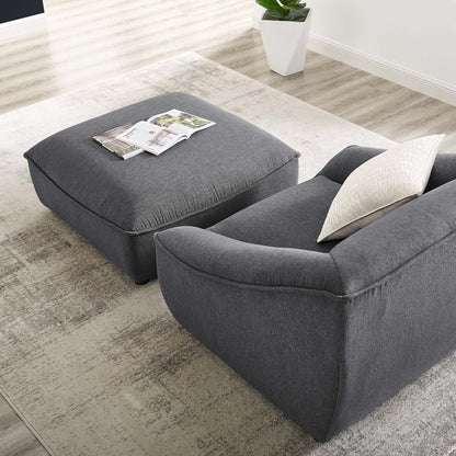 Comprise 2-Piece Living Room Set, Fabric, Dark Grey Gray, 21095