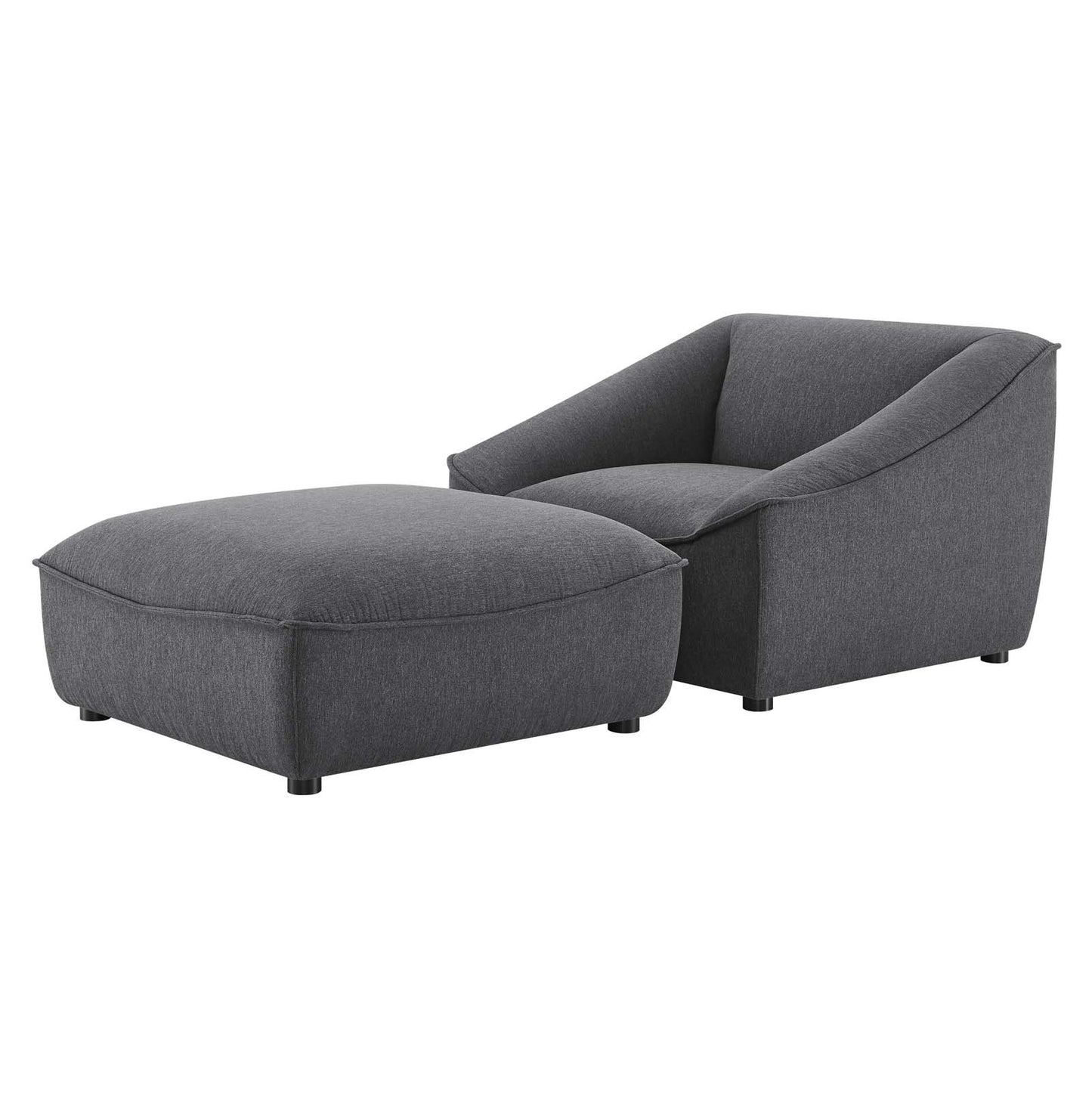 Comprise 2-Piece Living Room Set, Fabric, Dark Grey Gray, 21095