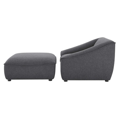 Comprise 2-Piece Living Room Set, Fabric, Dark Grey Gray, 21095