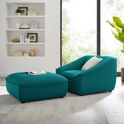 Comprise 2-Piece Living Room Set, Fabric, Teal Blue, 21097
