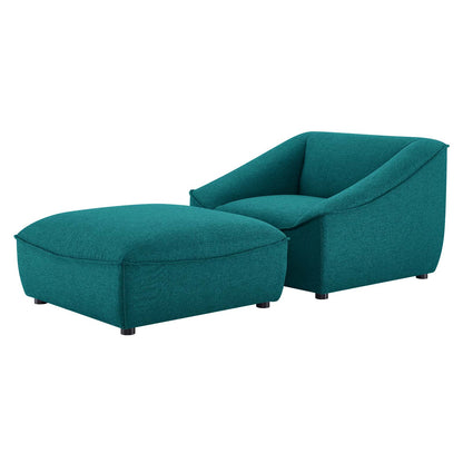 Comprise 2-Piece Living Room Set, Fabric, Teal Blue, 21097