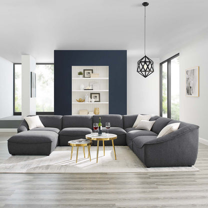 Comprise 7-Piece Sectional Sofa, Fabric, Dark Grey Gray, 21098