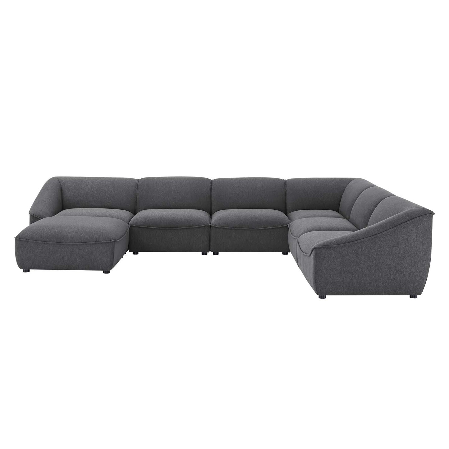 Comprise 7-Piece Sectional Sofa, Fabric, Dark Grey Gray, 21098
