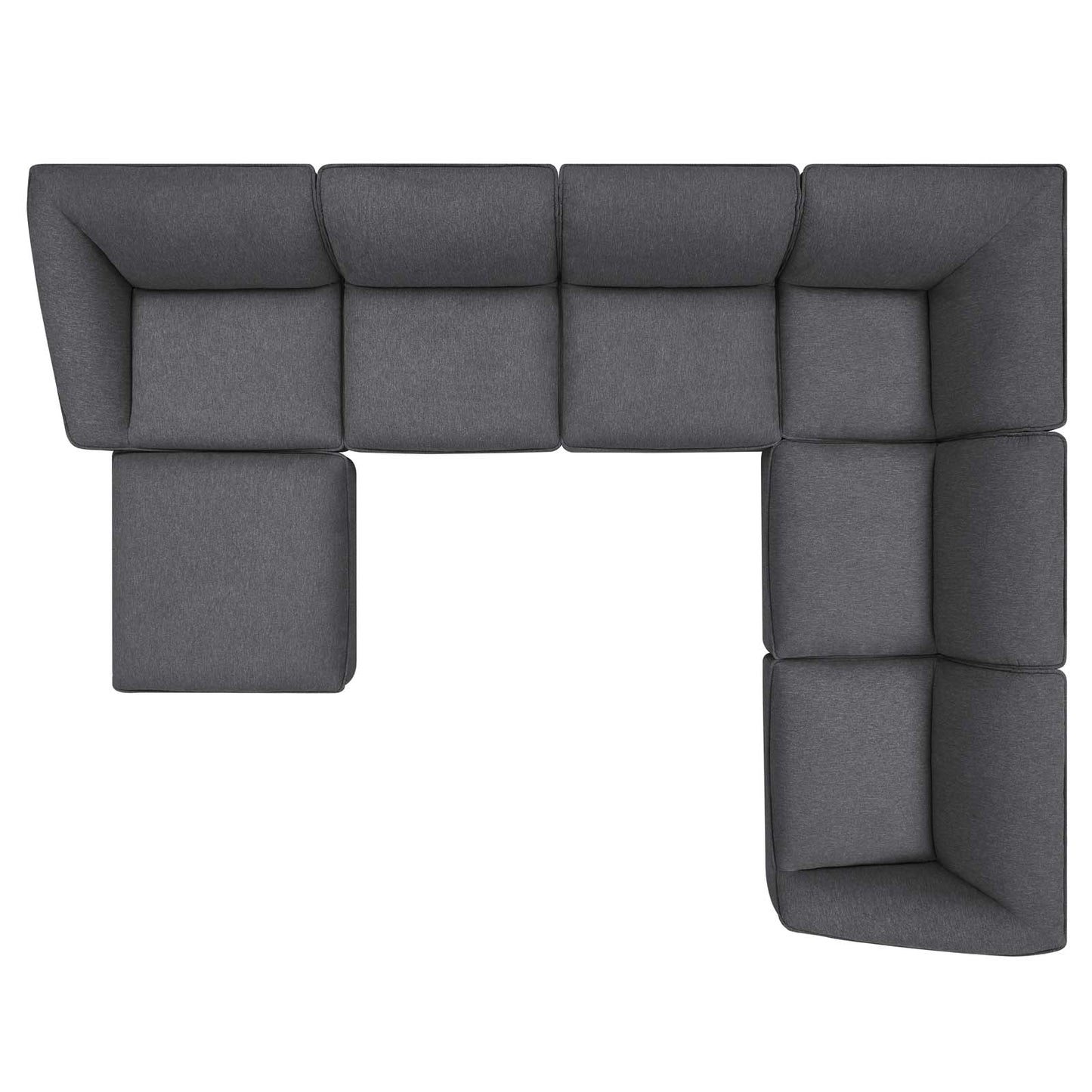 Comprise 7-Piece Sectional Sofa, Fabric, Dark Grey Gray, 21098