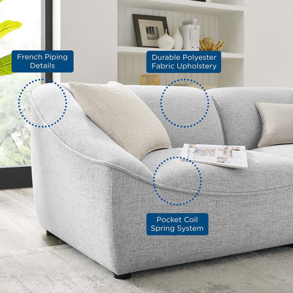 Comprise 7-Piece Sectional Sofa, Fabric, Light Grey Gray, 21099