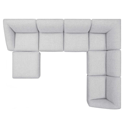 Comprise 7-Piece Sectional Sofa, Fabric, Light Grey Gray, 21099