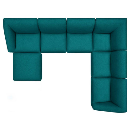 Comprise 7-Piece Sectional Sofa, Fabric, Teal Blue, 21100