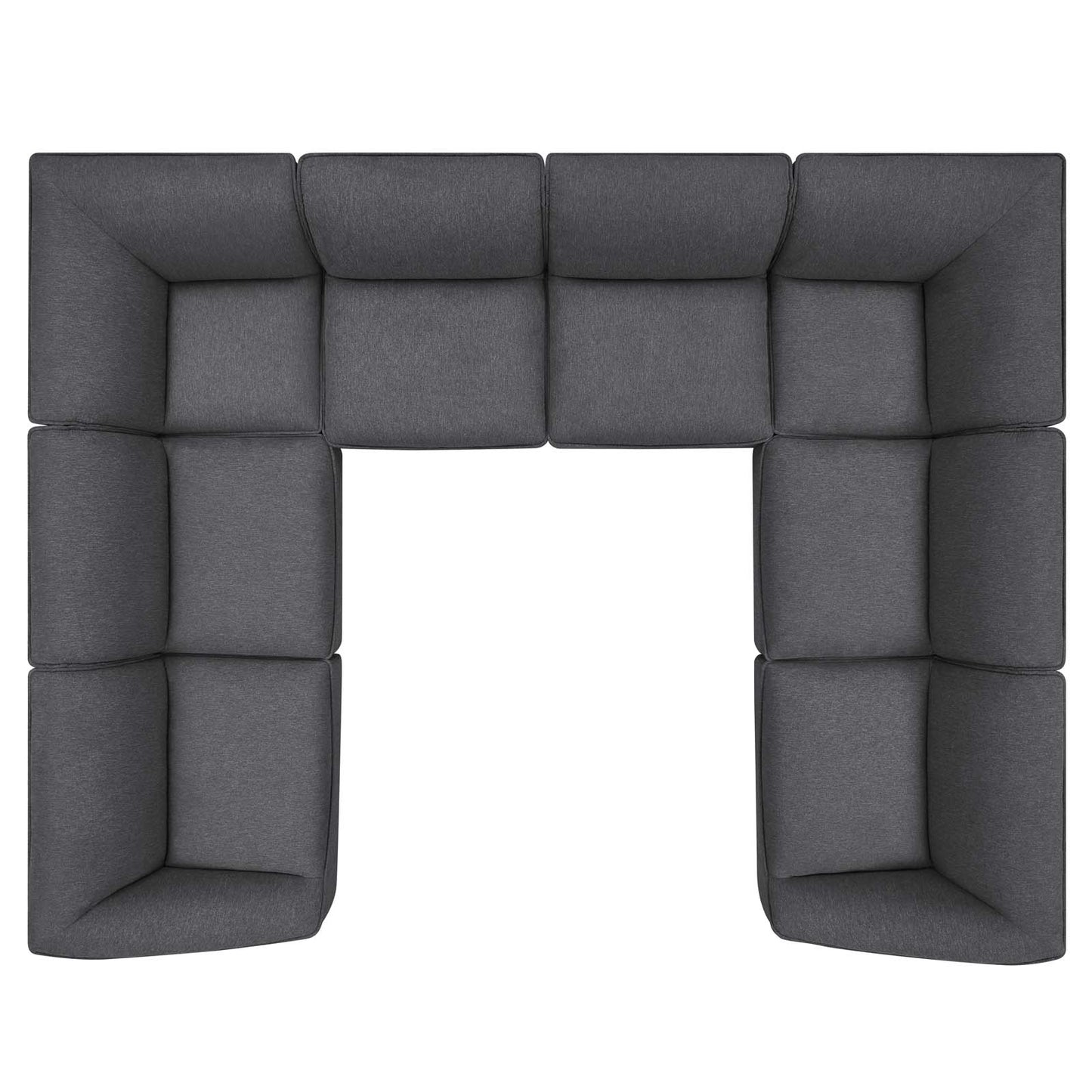 Comprise 8-Piece Sectional Sofa, Fabric, Dark Grey Gray, 21101