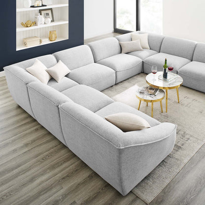 Comprise 8-Piece Sectional Sofa, Fabric, Light Grey Gray, 21102