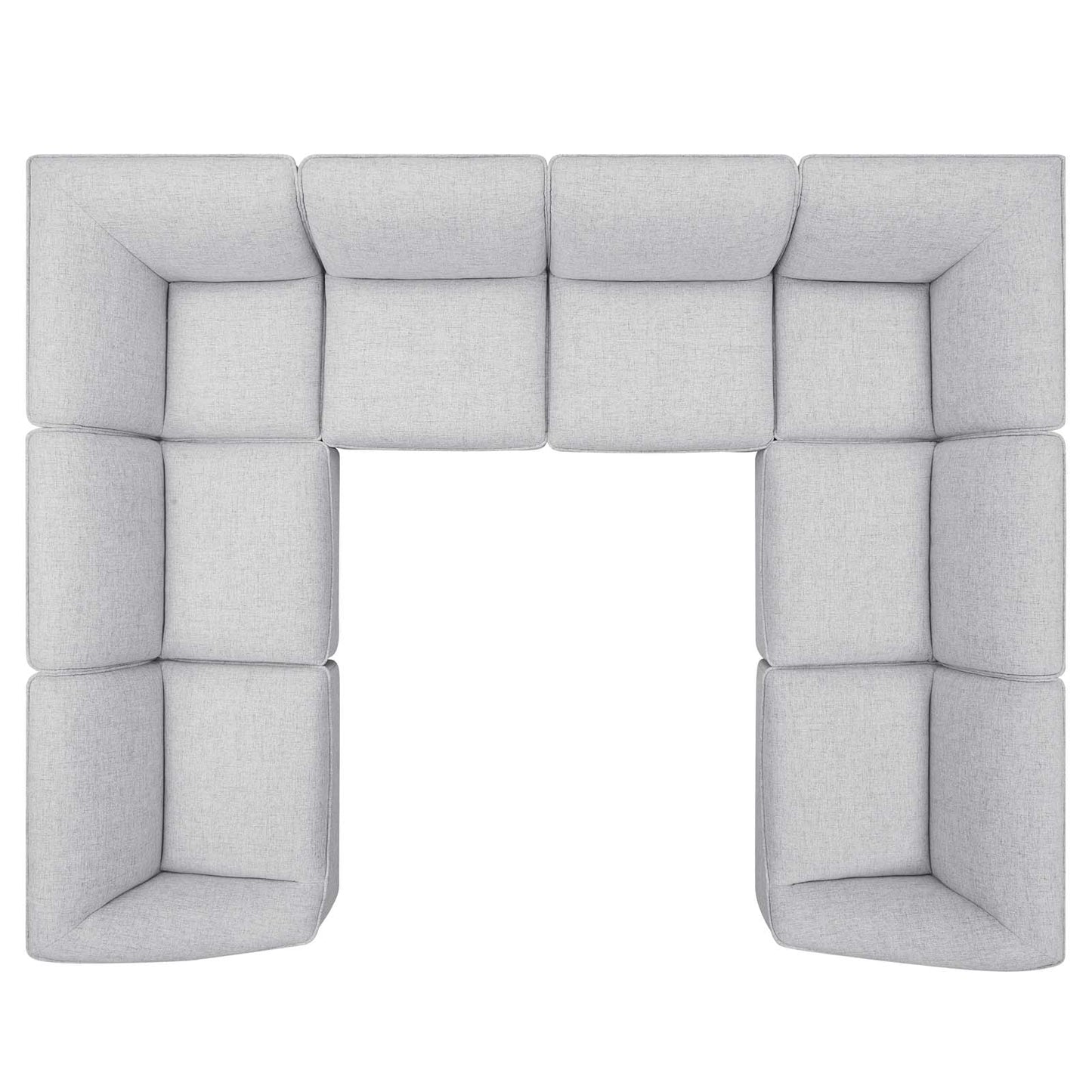 Comprise 8-Piece Sectional Sofa, Fabric, Light Grey Gray, 21102