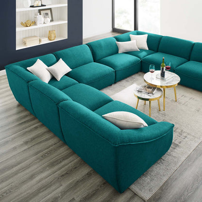 Comprise 8-Piece Sectional Sofa, Fabric, Teal Blue, 21103