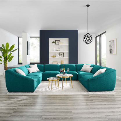 Comprise 8-Piece Sectional Sofa, Fabric, Teal Blue, 21103