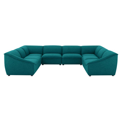 Comprise 8-Piece Sectional Sofa, Fabric, Teal Blue, 21103