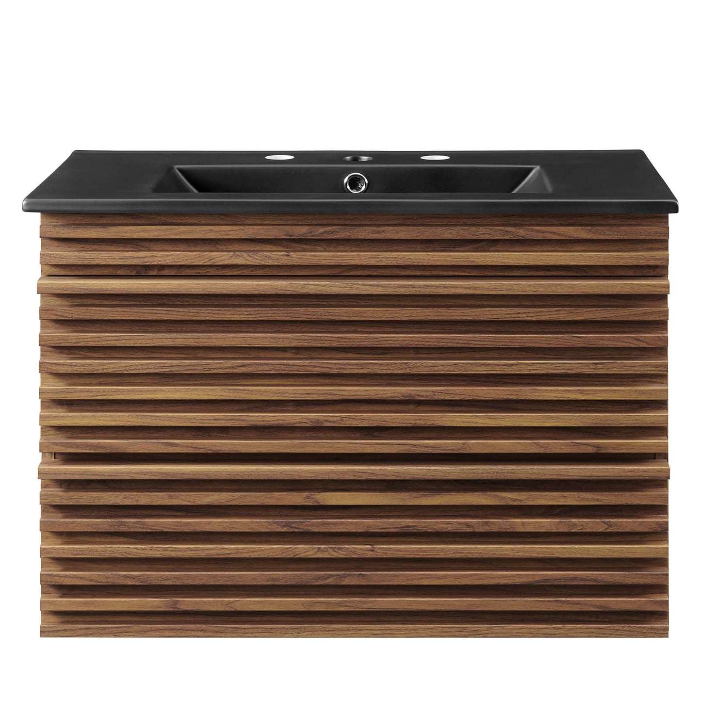 Render 30" Wall-Mount Bathroom Vanity, Wood, Brown Walnut Black, 21114