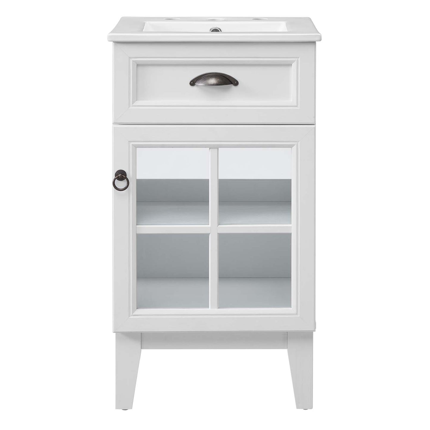 Isle 18" Bathroom Vanity Cabinet, Wood, White, 23161
