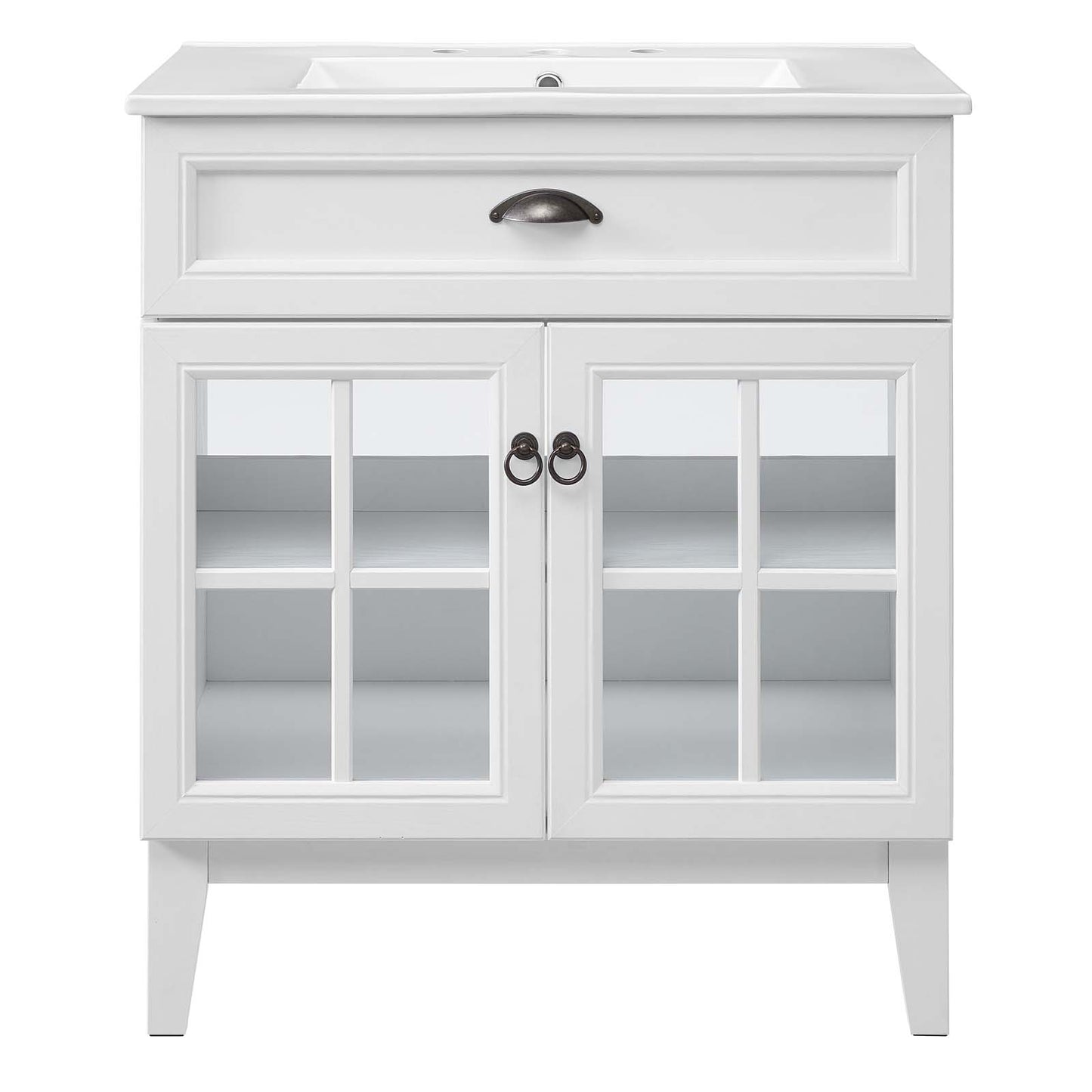 Isle 30" Bathroom Vanity Cabinet, Wood, White, 23609