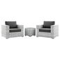 Convene 3-Piece Outdoor Patio Set, Rattan, Wicker, Grey Gray, 21120