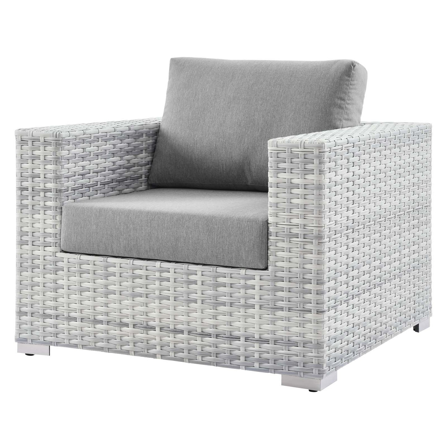 Convene 3-Piece Outdoor Patio Set, Rattan, Wicker, Grey Gray, 21121