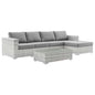 Convene 4-Piece Outdoor Patio Sectional Set, Rattan, Wicker, Grey Gray, 21126
