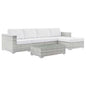 Convene 4-Piece Outdoor Patio Sectional Set, Rattan, Wicker, Light Grey Gray White, 21129