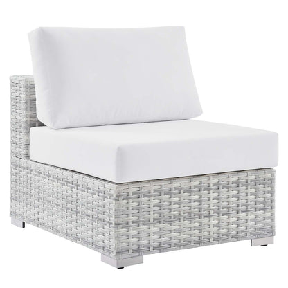 Convene 4-Piece Outdoor Patio Sectional Set, Rattan, Wicker, Light Grey Gray White, 21129