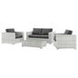 Convene 4-Piece Outdoor Patio Set, Rattan, Wicker, Grey Gray, 21130