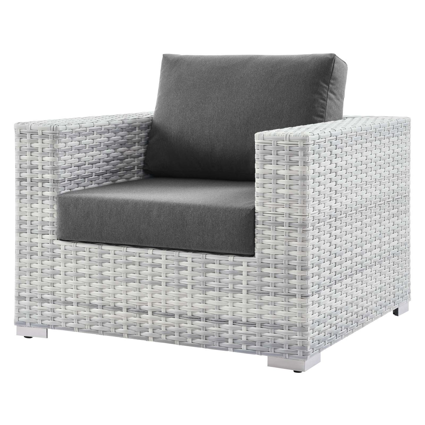 Convene 4-Piece Outdoor Patio Set, Rattan, Wicker, Grey Gray, 21130