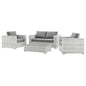 Convene 4-Piece Outdoor Patio Set, Rattan, Wicker, Grey Gray, 21131