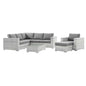 Convene 6-Piece Outdoor Patio Sectional Set, Rattan, Wicker, Grey Gray, 21136