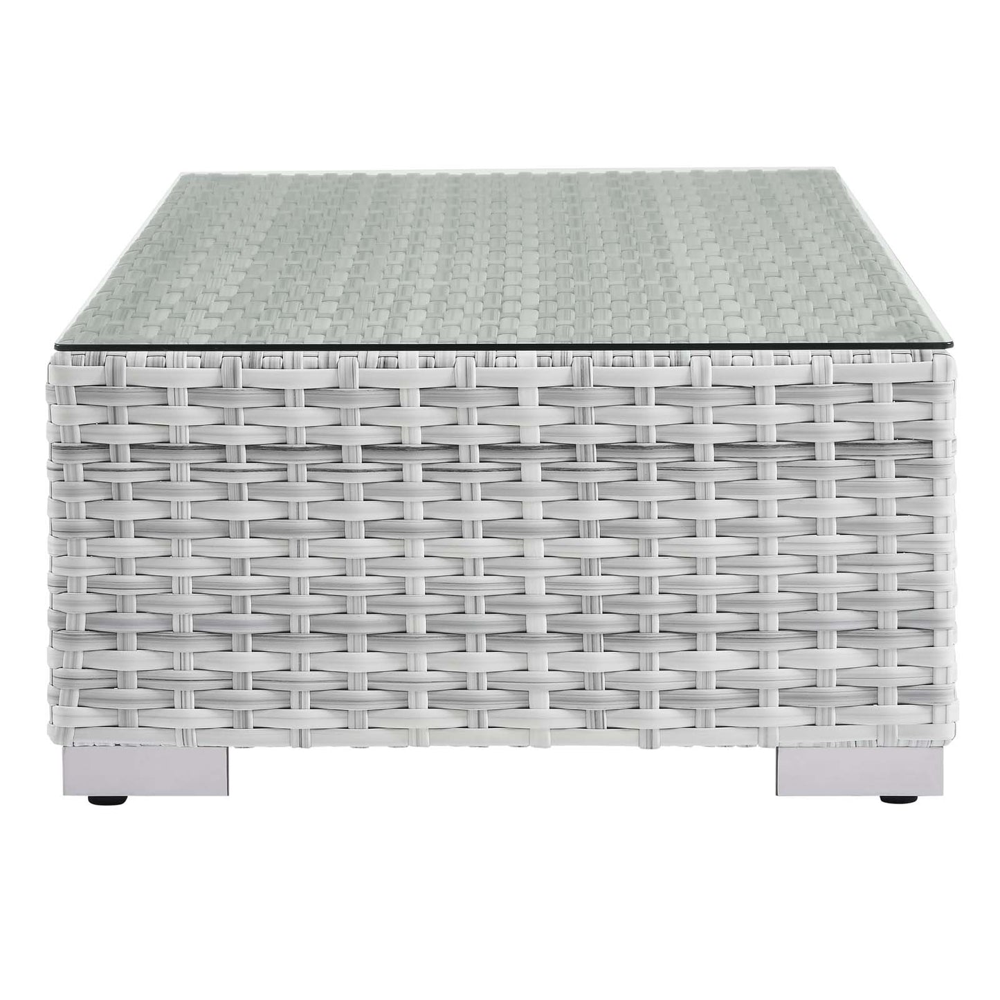 Convene 6-Piece Outdoor Patio Sectional Set, Rattan, Wicker, Light Grey Gray Blue Navy, 21138