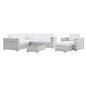 Convene 6-Piece Outdoor Patio Sectional Set, Rattan, Wicker, Light Grey Gray White, 21139