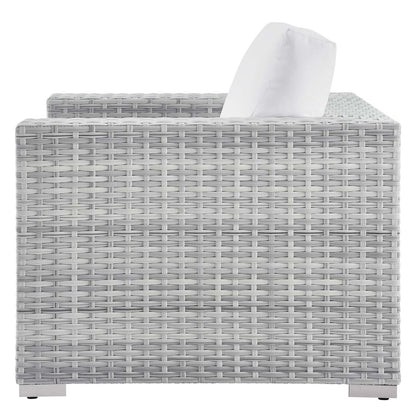 Convene 6-Piece Outdoor Patio Sectional Set, Rattan, Wicker, Light Grey Gray White, 21139