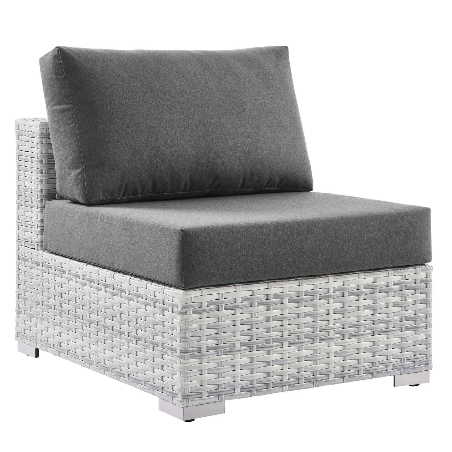 Convene 5-Piece Outdoor Patio Sectional Set, Rattan, Wicker, Grey Gray, 21140