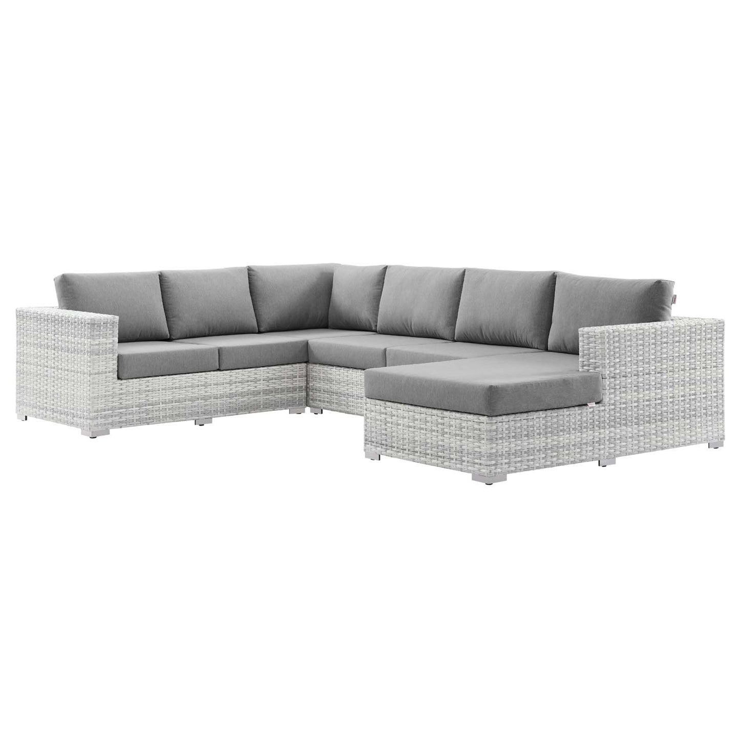 Convene 5-Piece Outdoor Patio Sectional Set, Rattan, Wicker, Grey Gray, 21141