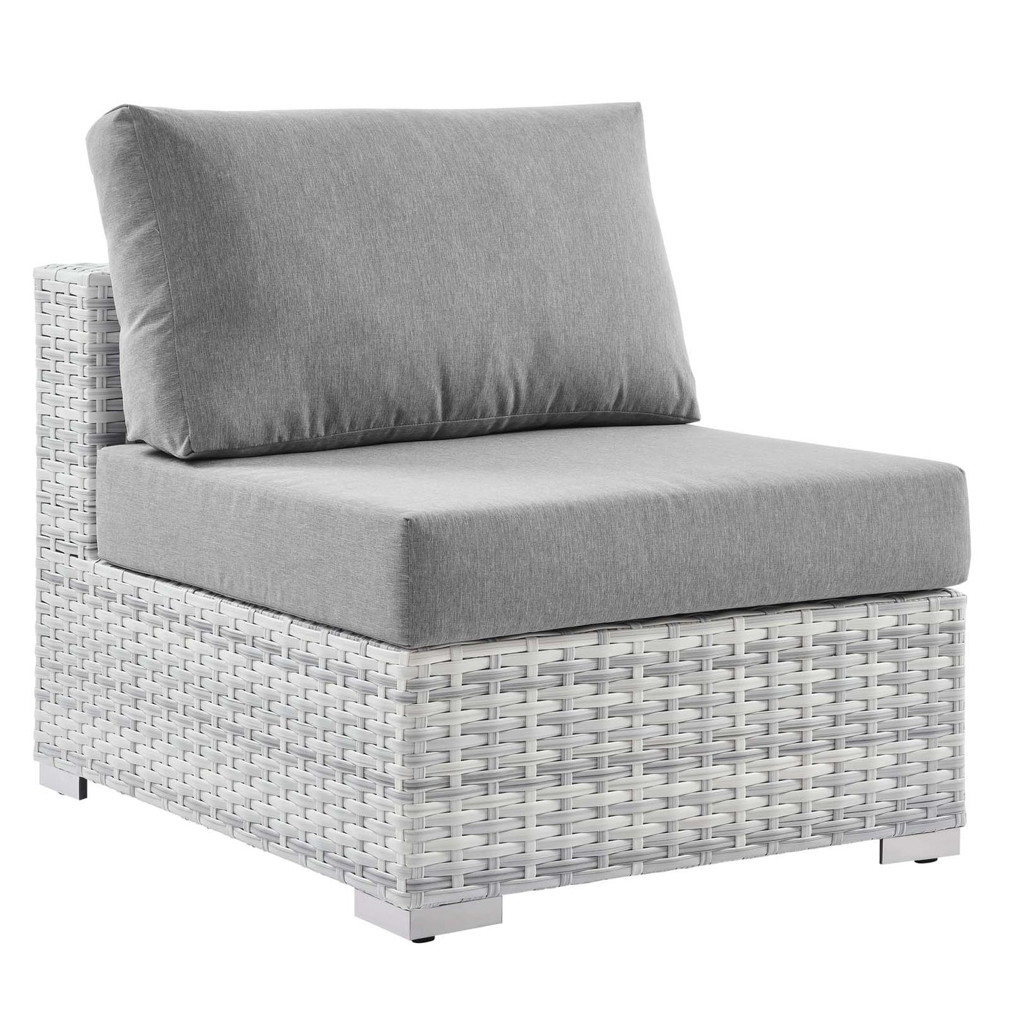 Convene 5-Piece Outdoor Patio Sectional Set, Rattan, Wicker, Grey Gray, 21141