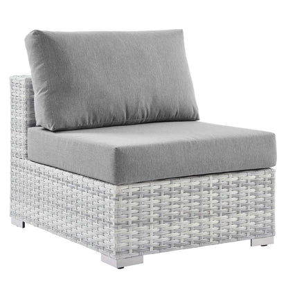 Convene 5-Piece Outdoor Patio Sectional Set, Rattan, Wicker, Grey Gray, 21141