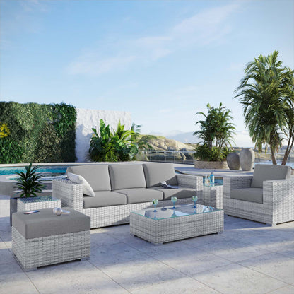 Convene 6-Piece Outdoor Patio Set, Rattan, Wicker, Grey Gray, 21146