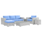 Convene 6-Piece Outdoor Patio Set, Rattan, Wicker, Light Grey Gray Light Blue, 21147