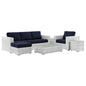 Convene 6-Piece Outdoor Patio Set, Rattan, Wicker, Light Grey Gray Blue Navy, 21148