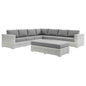 Convene 6-Piece Outdoor Patio Sectional Set, Rattan, Wicker, Grey Gray, 21151