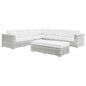 Convene 6-Piece Outdoor Patio Sectional Set, Rattan, Wicker, Light Grey Gray White, 21154