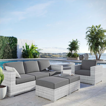 Convene 4-Piece Outdoor Patio Set, Rattan, Wicker, Grey Gray, 21155